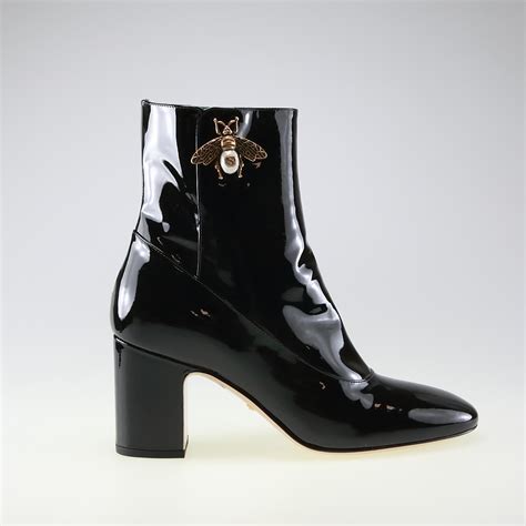 gucci patent leather boots with bee|Gucci lace up shoes.